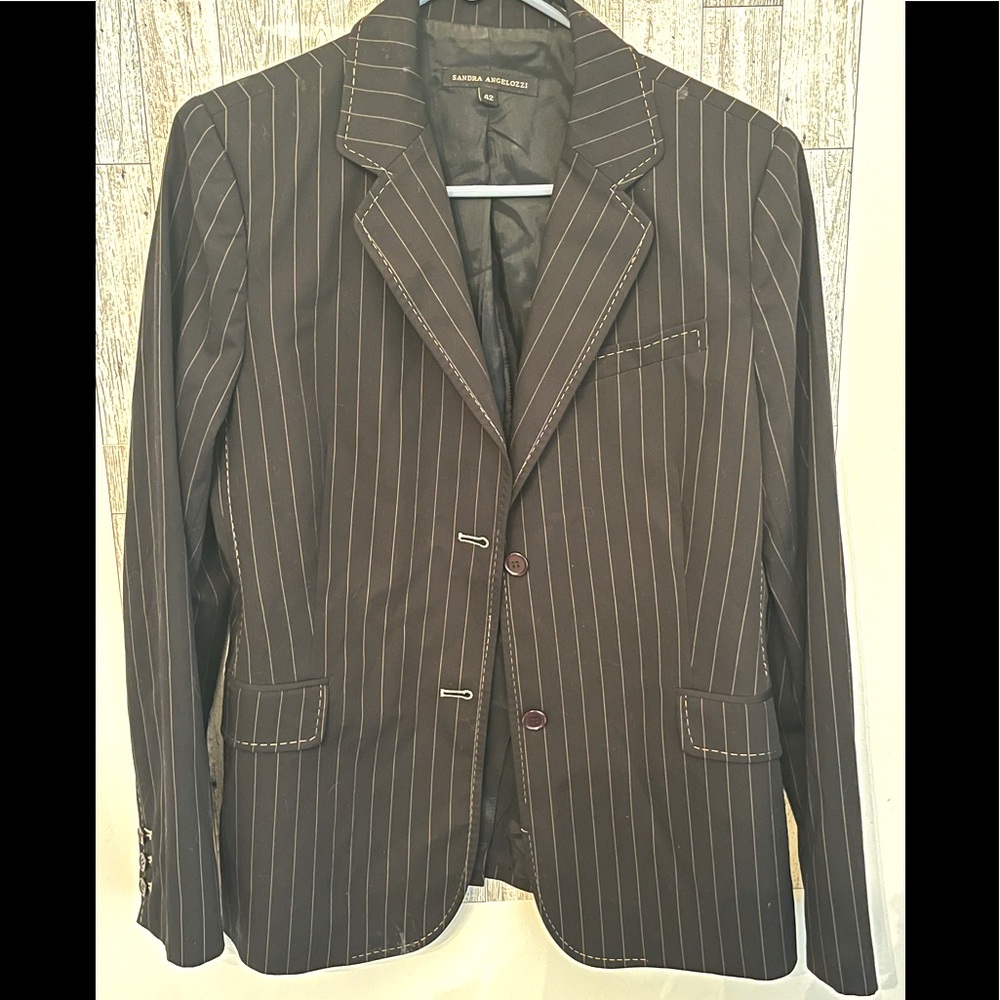 Black with white pin stripes vintage blazer
